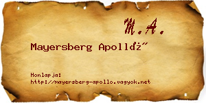 Mayersberg Apolló névjegykártya